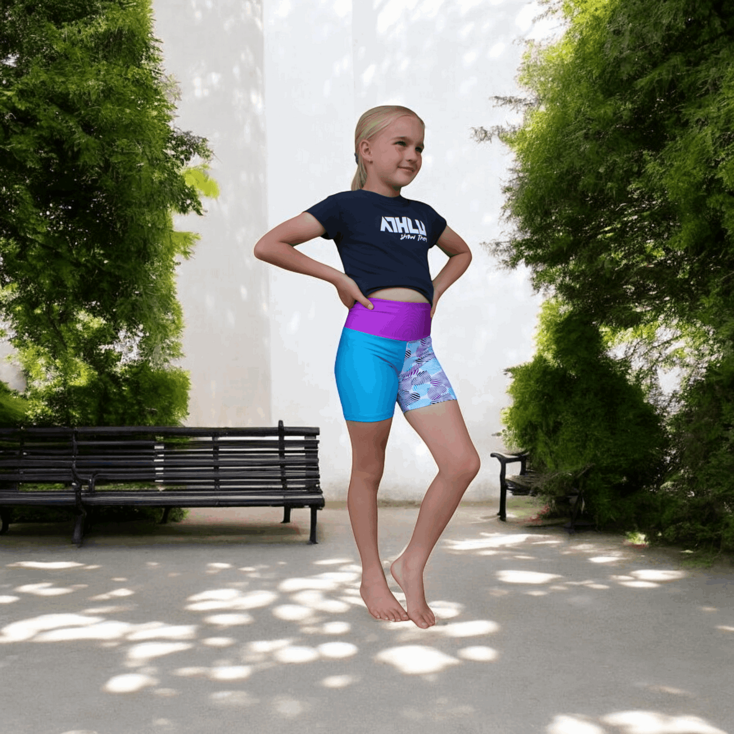 ATHLU Girls Short Tights - Hearts