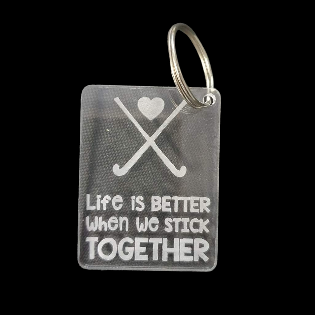 Ice Hockey Field Hockey Stick Keychain Hockey Keyring (Life Is