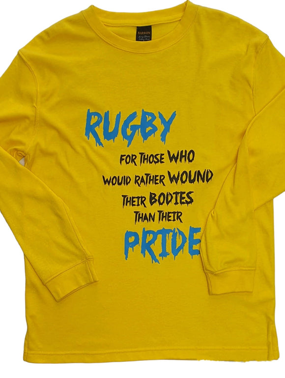 Rugby Printed Long Sleeve T's - Yellow