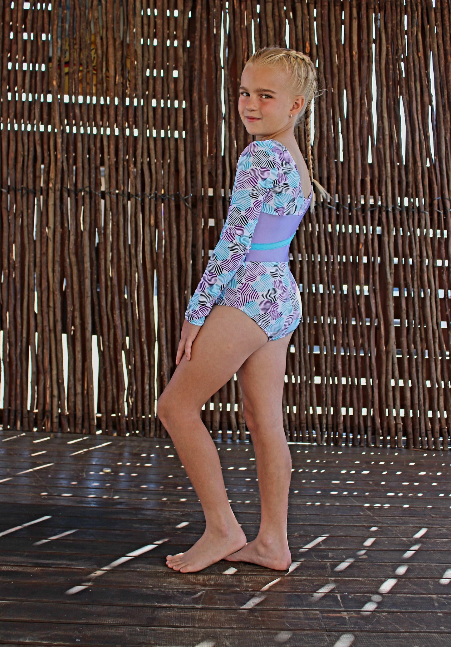 ATHLU Girls Long Sleeve Leotards - PurpleHearts