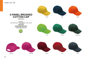 Brushed Cotton Cap - 6 Panel