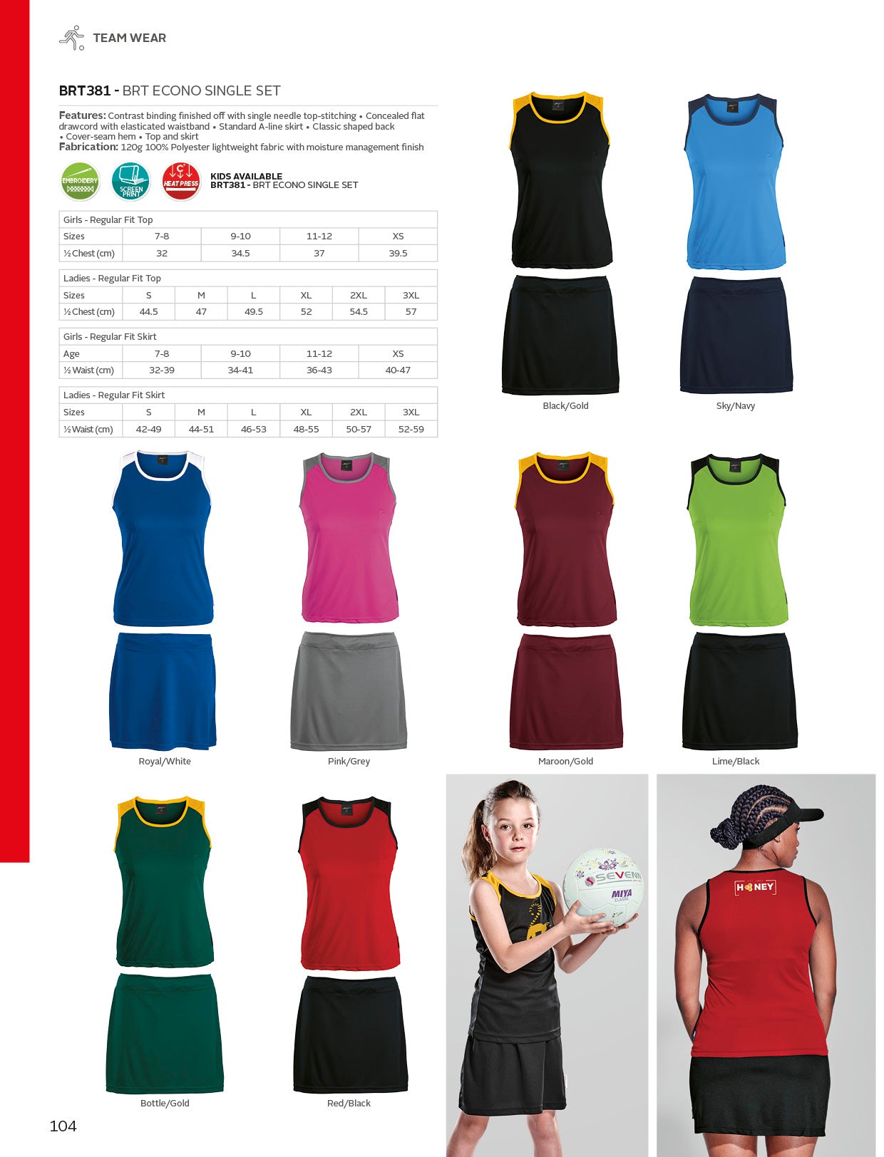 BRT Econo Single Set - Top & Skirt - Bottle Green
