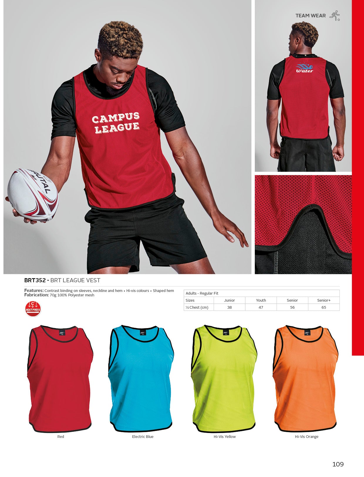 BRT League Vest/Bib - Singles