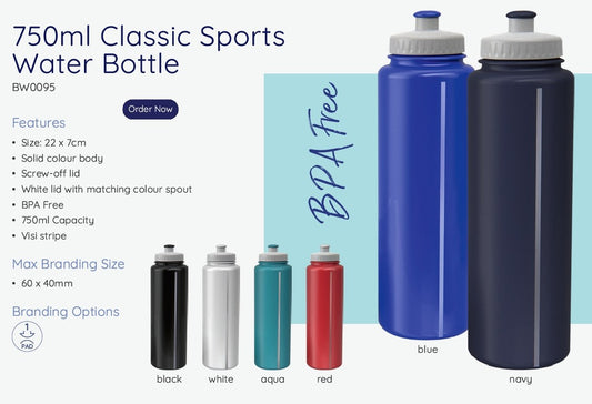 Classic Sports Water Bottles 750ml