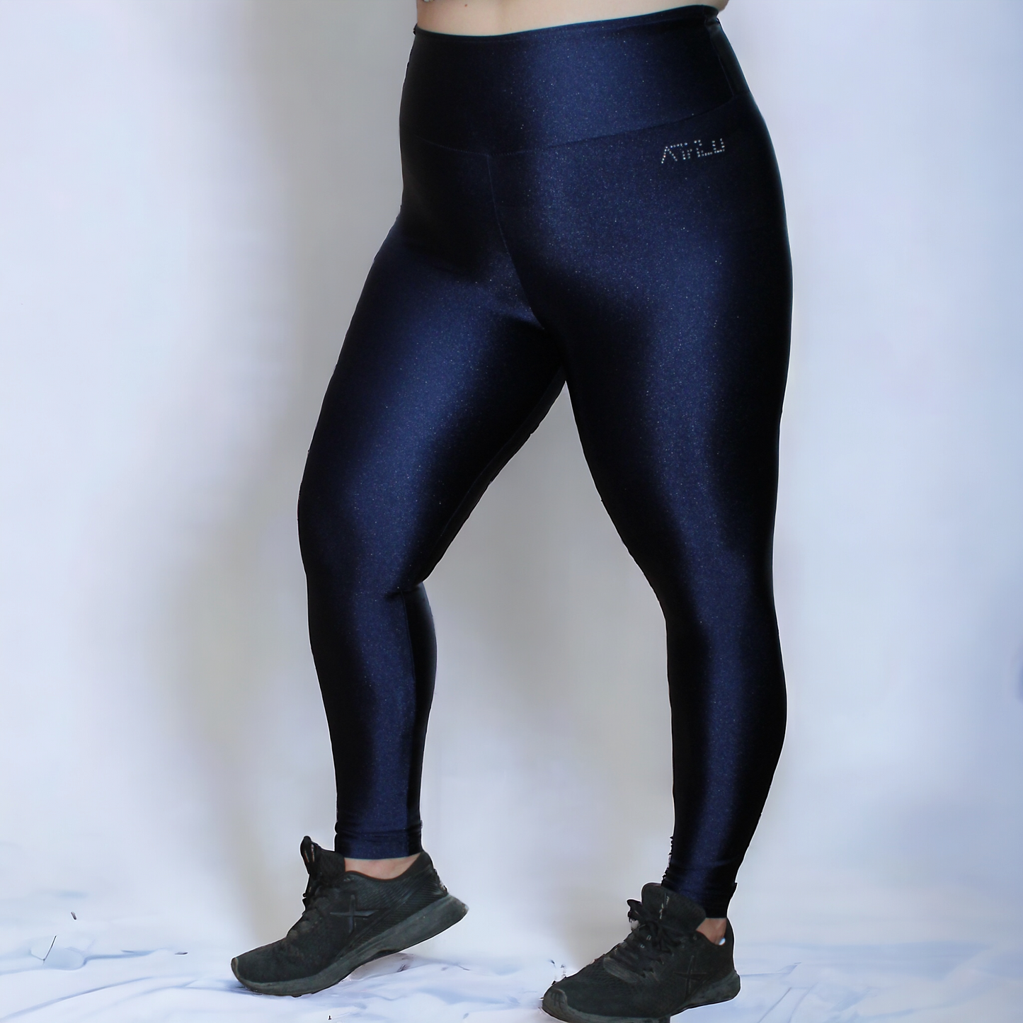 ATHLU Ladies High Waist Plus Size Tights - Navy