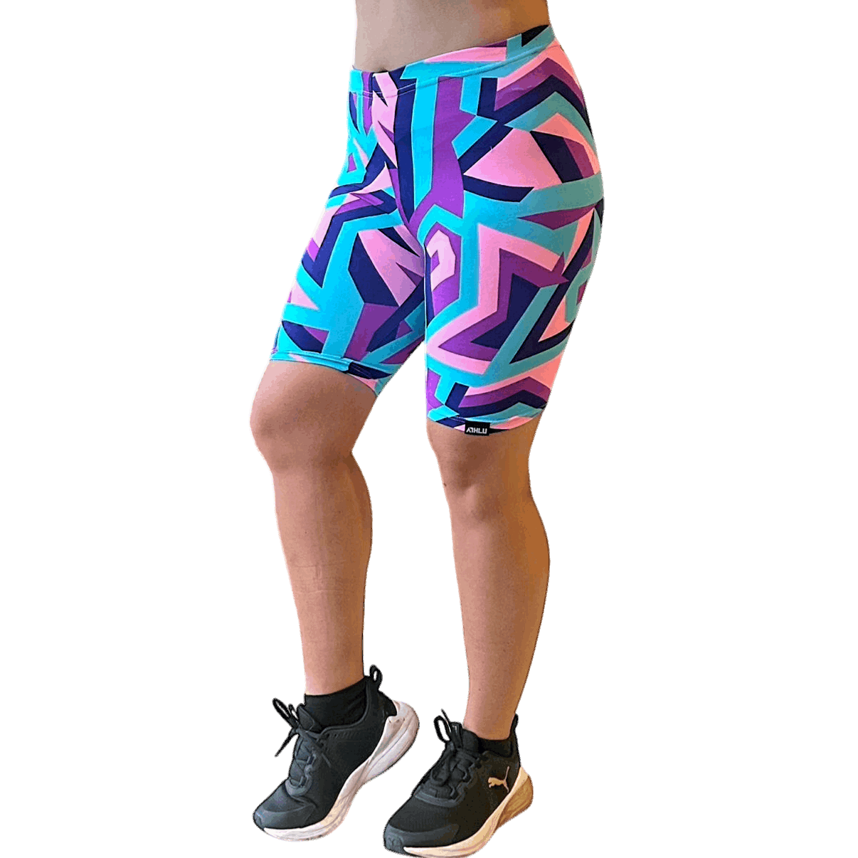 ATHLU Running Short Tights with Pocket - PinkGeo