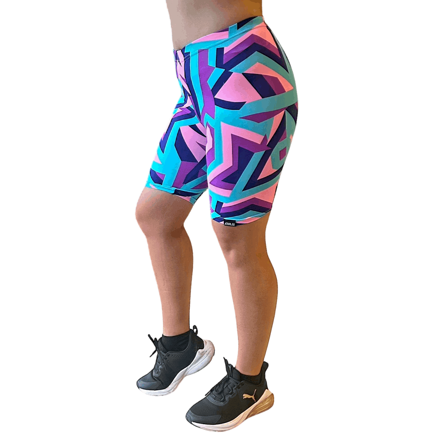 ATHLU Running Short Tights with Pocket - PinkGeo