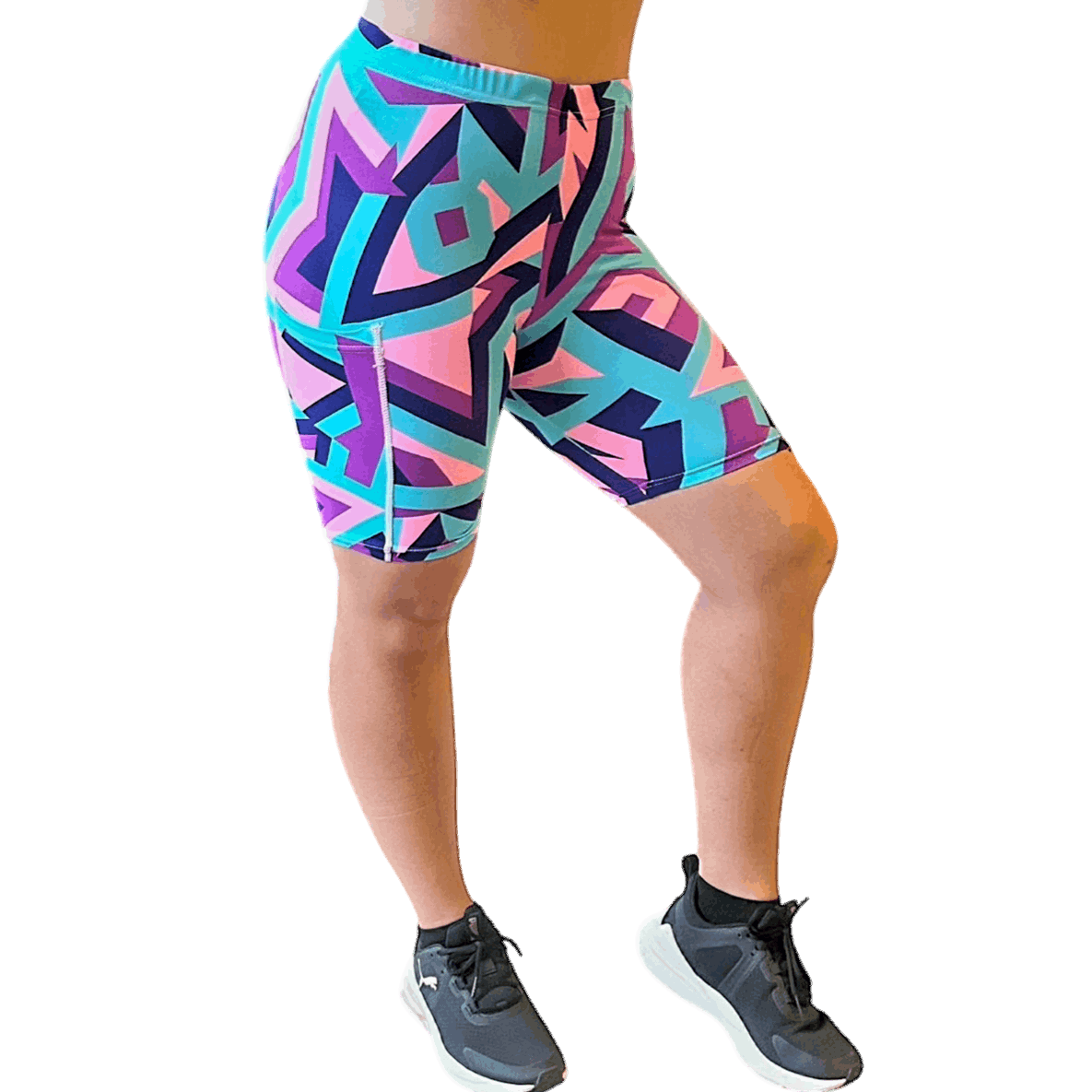 ATHLU Running Short Tights with Pocket - PinkGeo