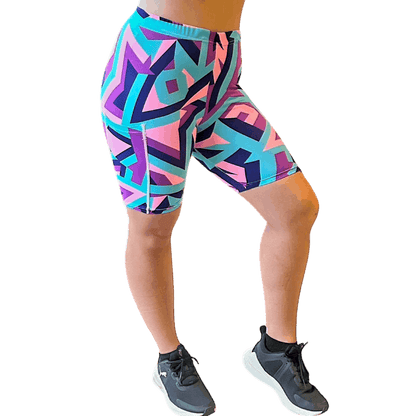 ATHLU Running Short Tights with Pocket - PinkGeo