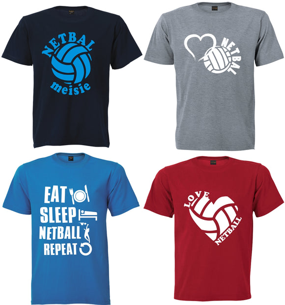 Printed T-Shirt with Quote Shortsleeve - Netball