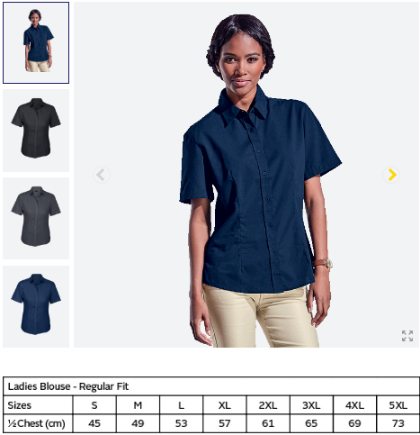 Basic Poly Cotton Blouse Short Sleeve Ladies