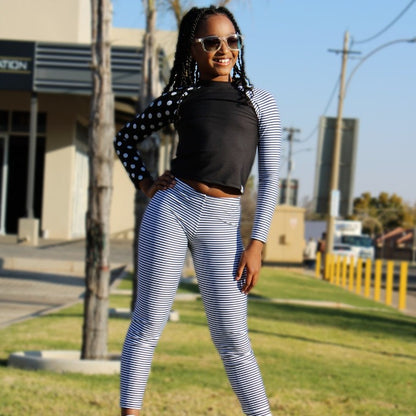 ATHLU Girls Long Sleeve Crop Top - Mix&Match Black