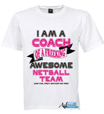 Printed T-Shirt with Quote Shortsleeve - Netball