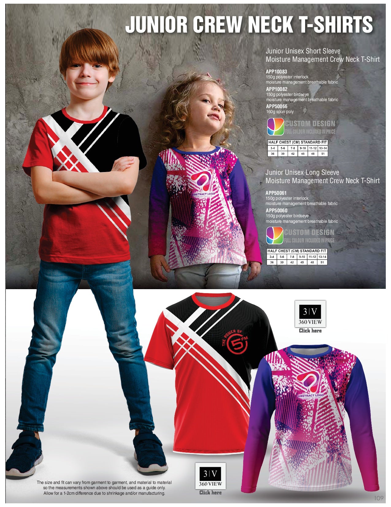 Crew Neck T-Shirt - Sublimated - JNR