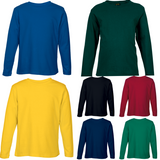 Crew Neck T-Shirts - Long Sleeve Adult - Various Colours