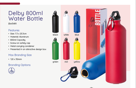 Delby 800ml Water Bottle