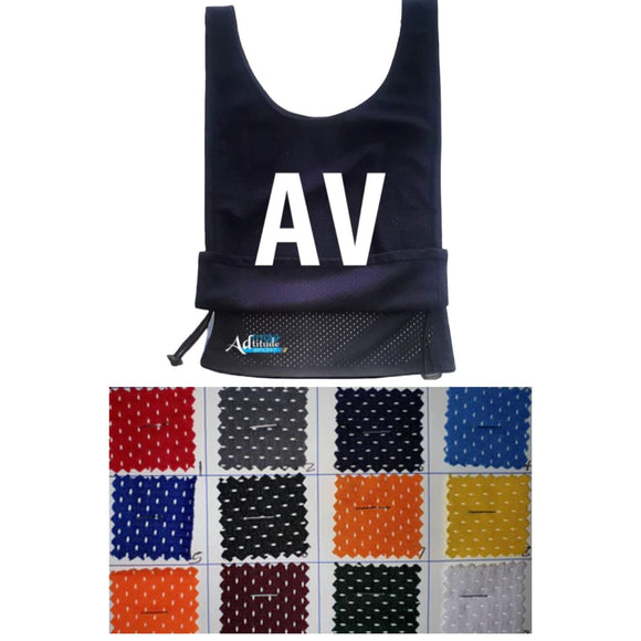 Netball Bibs - Set of 7 - With lettering - In Stock