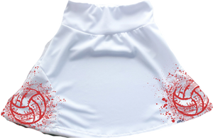 ATHLU Sports Skirt - Netball White/Red