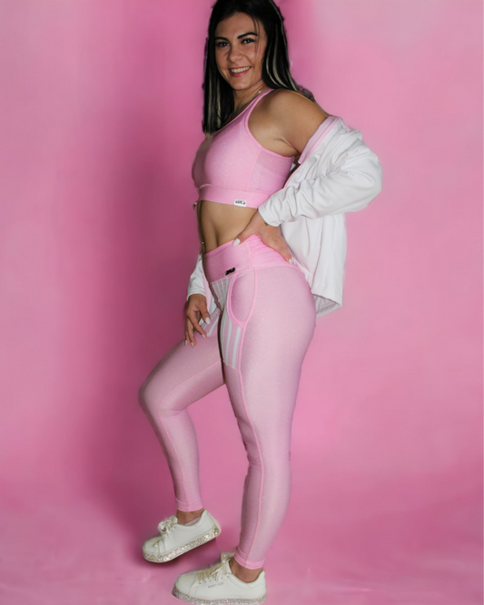 ATHLU Ladies Time Out Tights - PinkSwirls