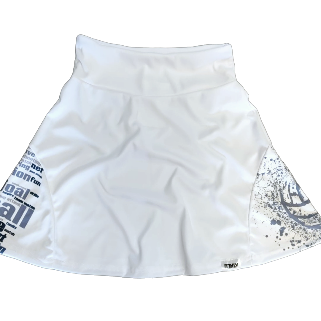ATHLU Sports Skirt - Netball White/Grey