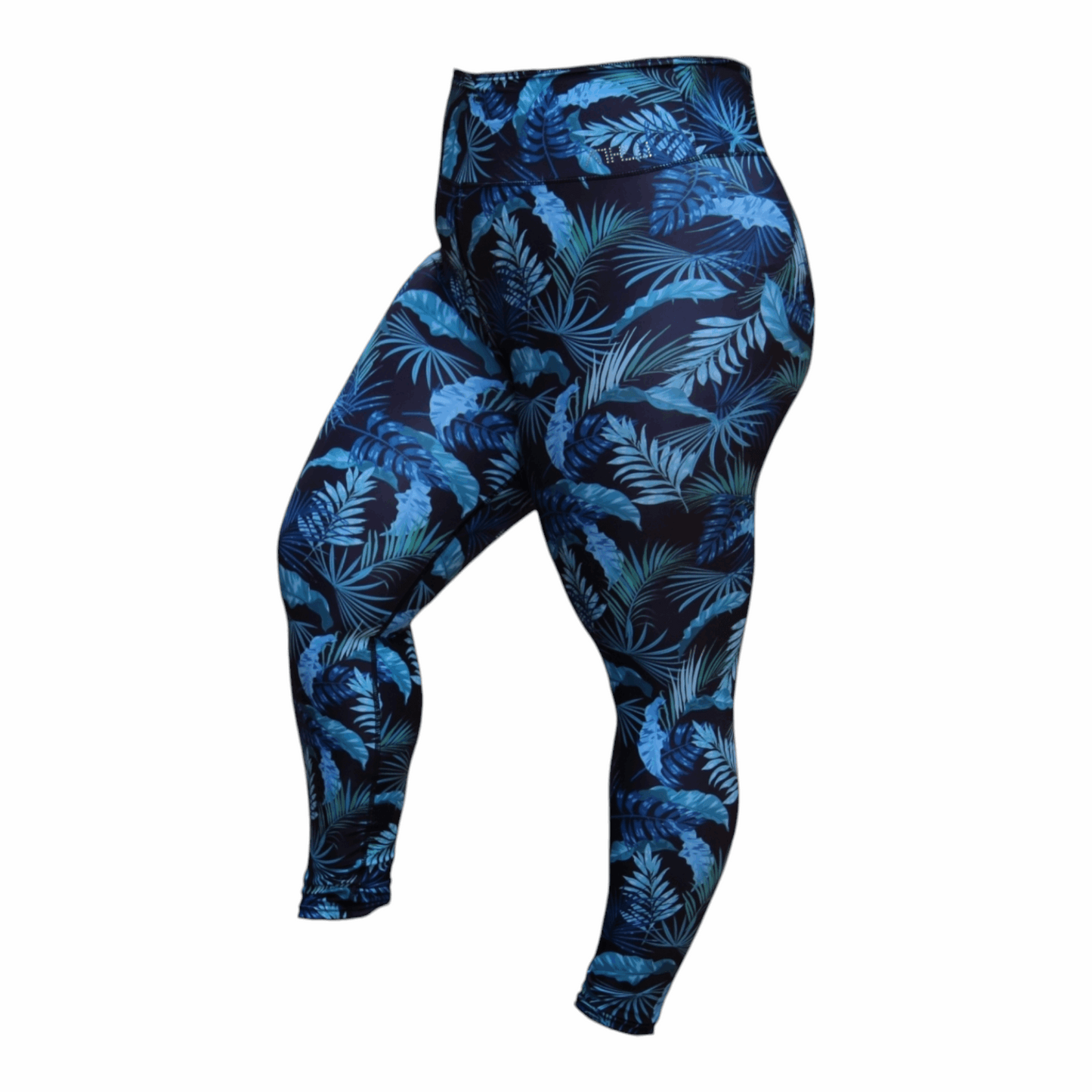 ATHLU Ladies High Waist Plus Size Printed Tights - Leaves