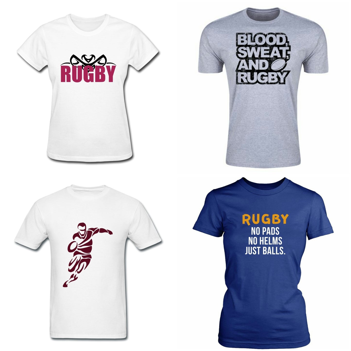 Printed T-Shirt with Quote - Rugby
