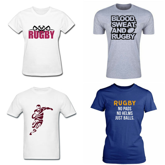 Printed T-Shirt with Quote - Rugby