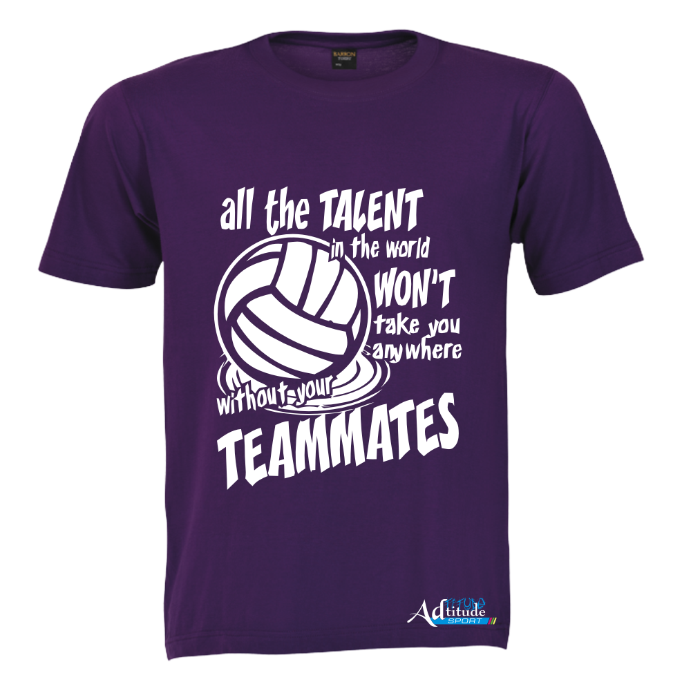 Printed T-Shirt with Quote Shortsleeve - Netball
