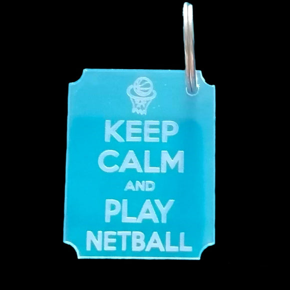 Netball Keyring (Keep calm & play netball)
