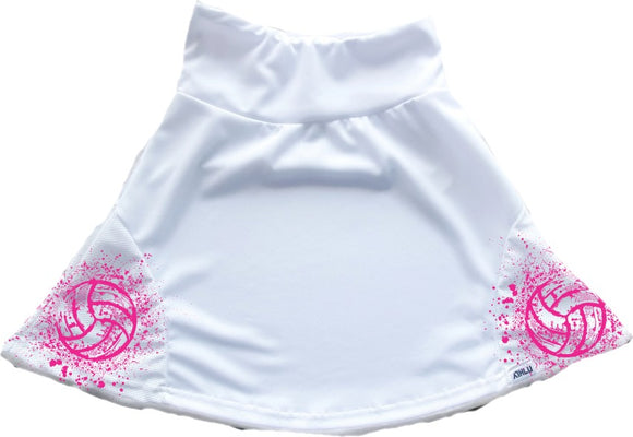 ATHLU Sports Skirt - Netball White/Pink