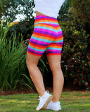 ATHLU Ladies High Waist Short Tights - Checkered