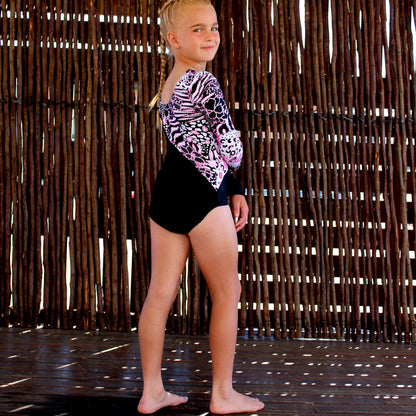 ATHLU Girls Long Sleeve Leotards - PinkAnimal