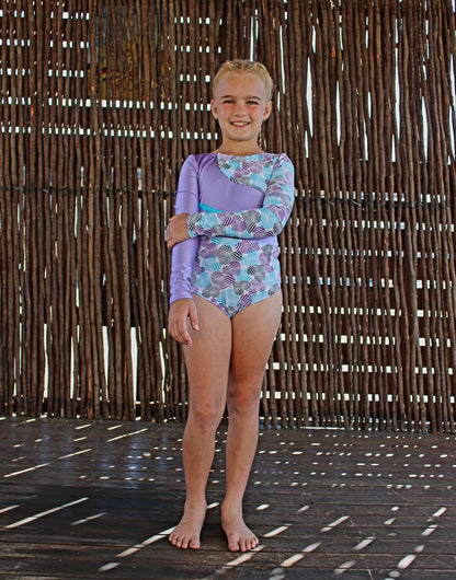 ATHLU Girls Long Sleeve Leotards - PurpleHearts