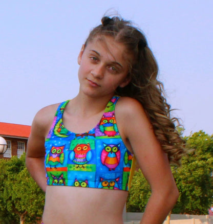 ATHLU Girls Crop Top - Owl