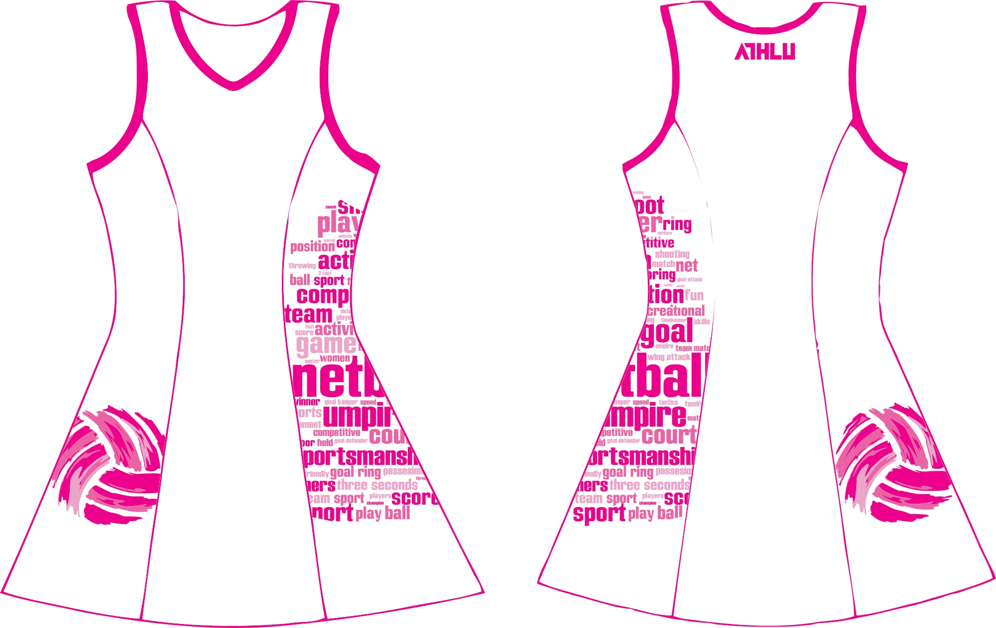 ATHLU Netball Dress - Umpires 2023 - Pink Adtitude Sport ATHLU Netball Dress - Umpires 2023 - Pink Adtitude Sport