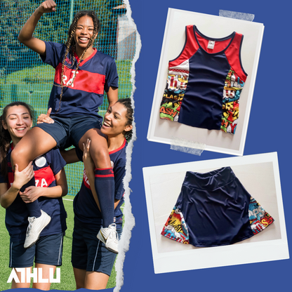 ATHLU Sports Top & Skirt Set - Partially Sublimated