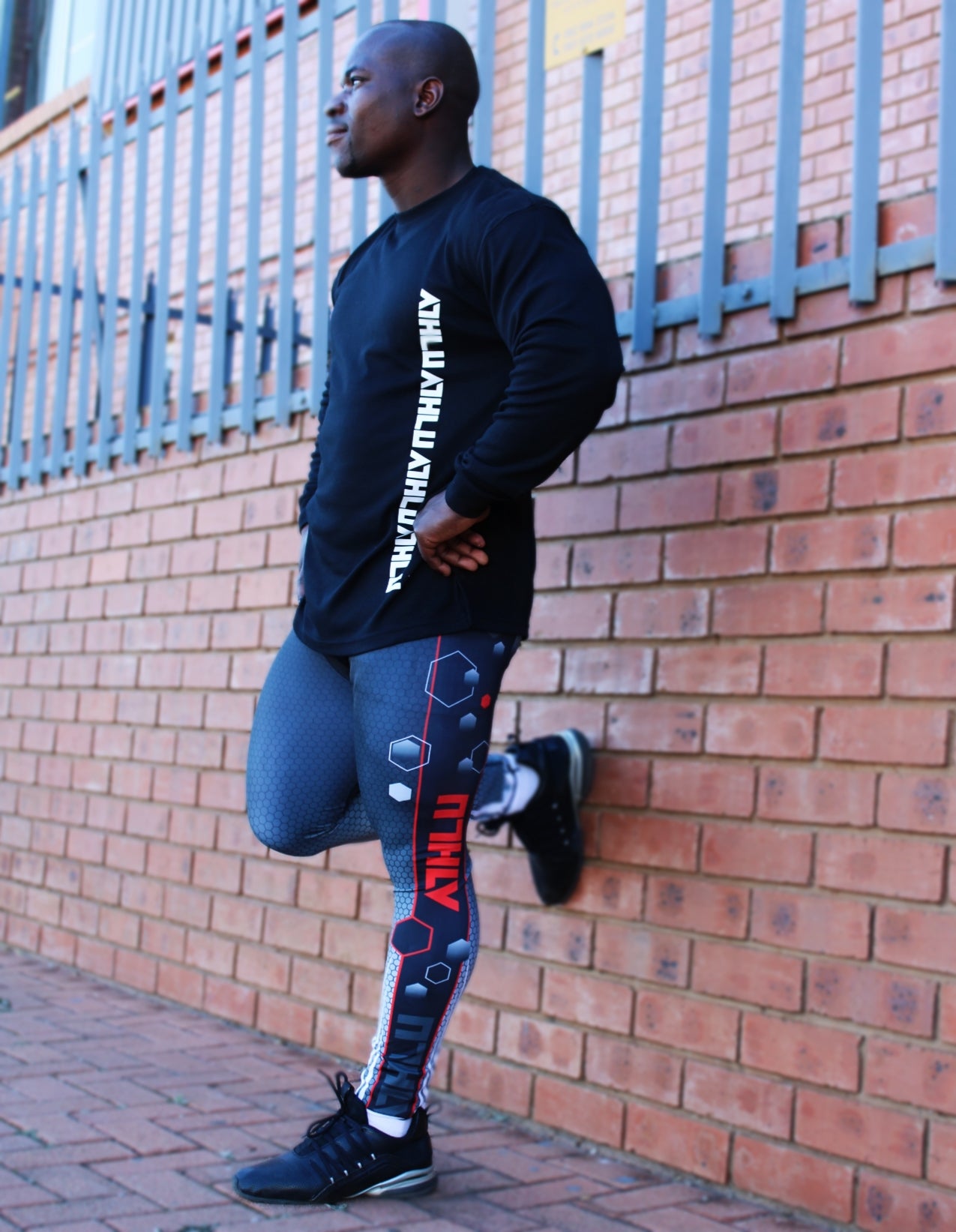 ATHLU Mens Printed Long Tights - Cyber