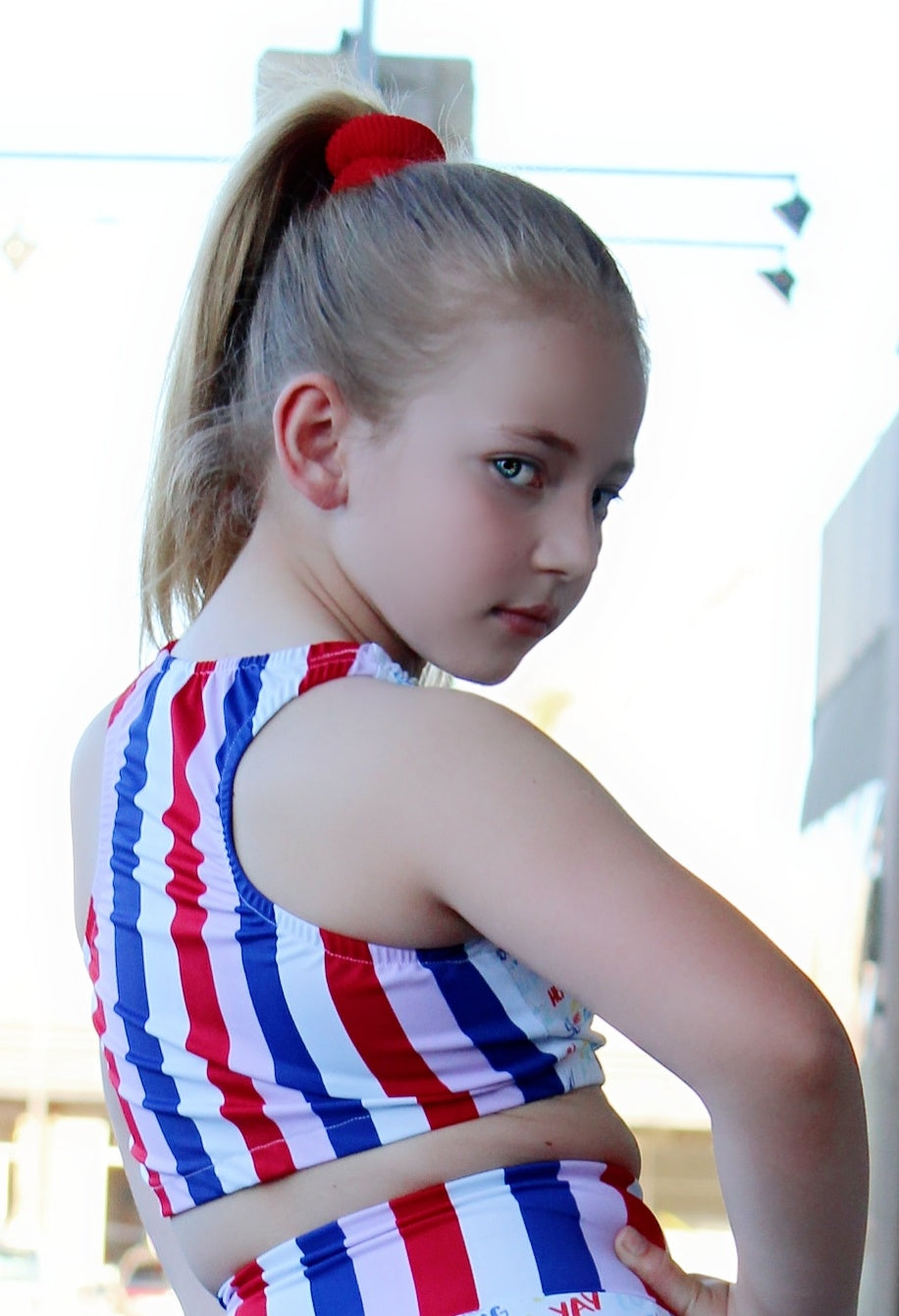 ATHLU Girls Crop Top - Word