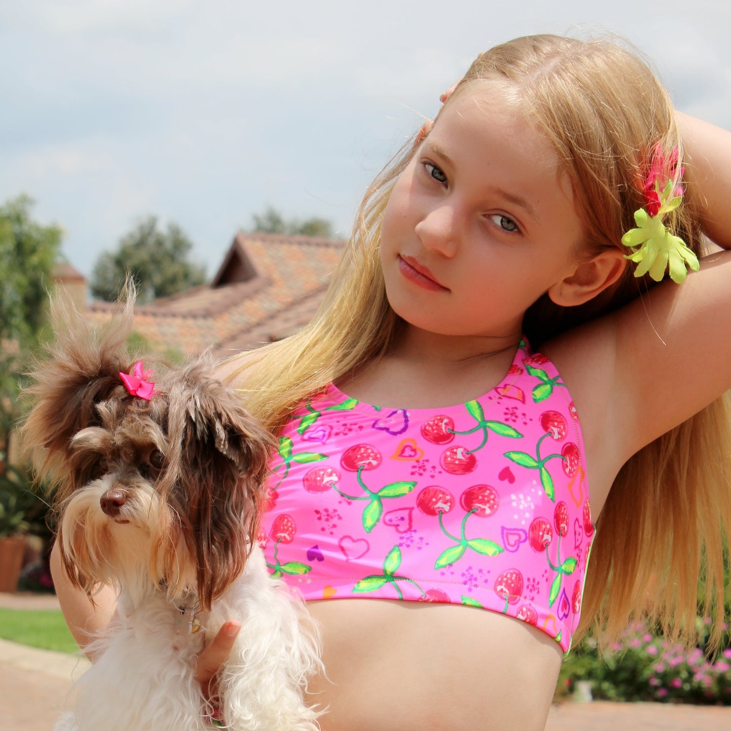 ATHLU Girls Crop Top - Cherries