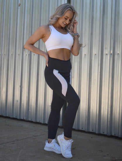 ATHLU Ladies Hustler Tights - Black/White