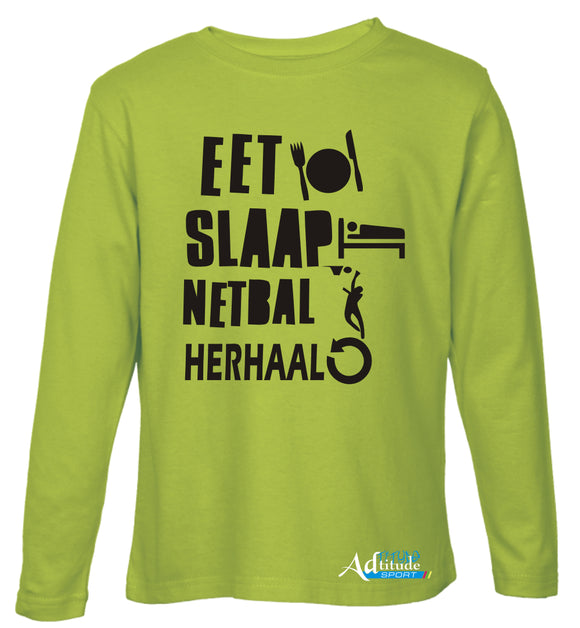 Netball T-Shirt - Kids - Long Sleeve
