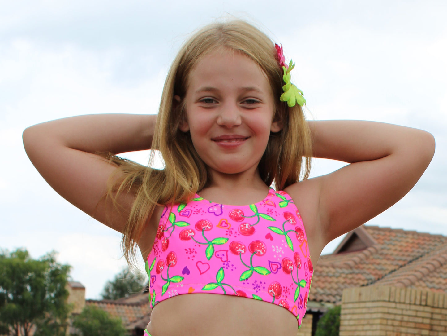 ATHLU Girls Crop Top - Cherries