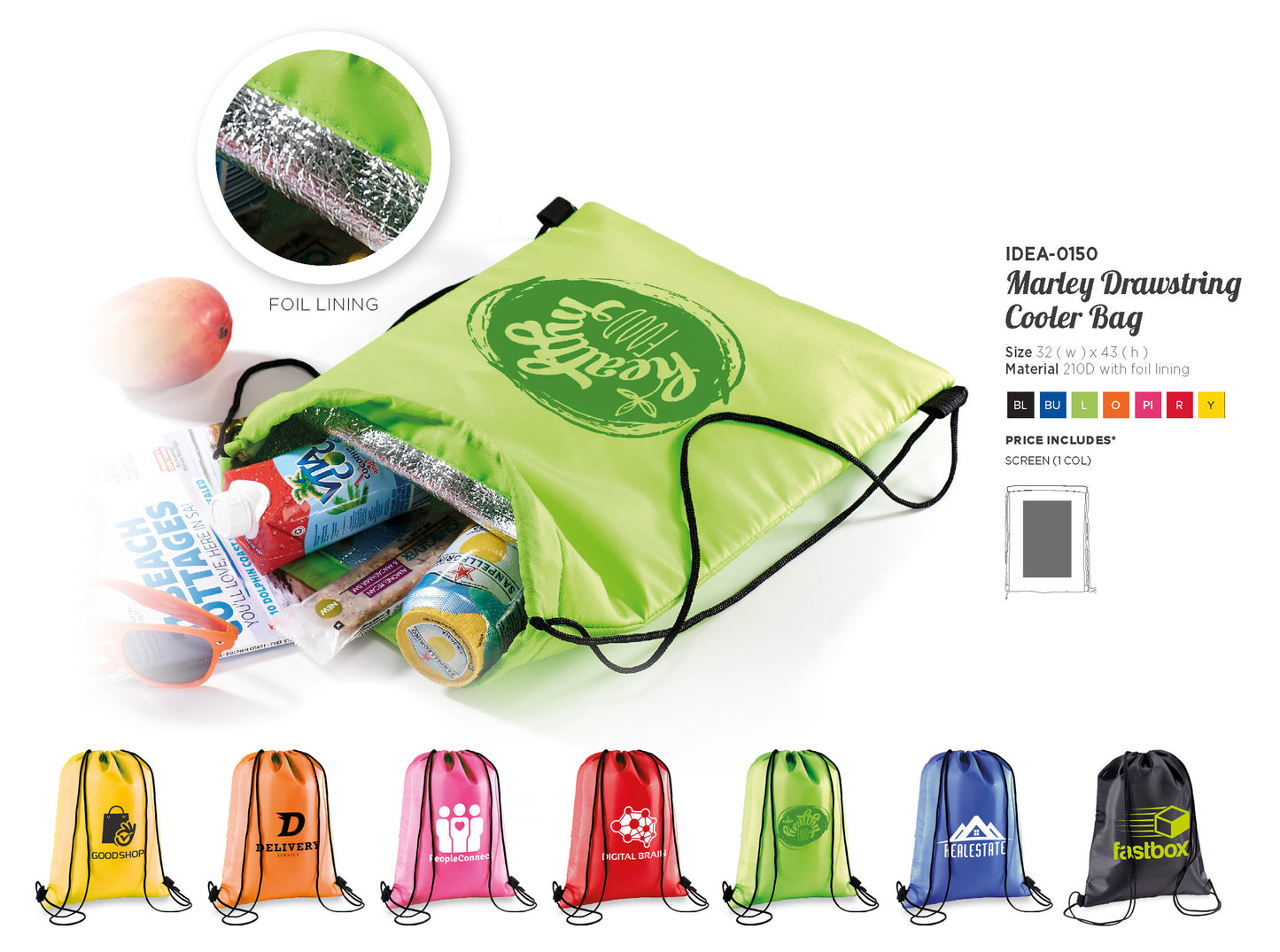 Marley Drawstring Cooler Bag