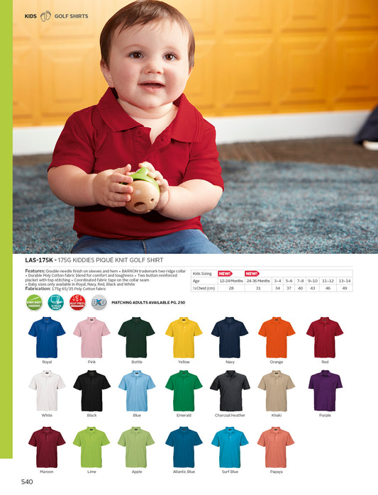 Barron Pique Knit Golfer - Kiddies