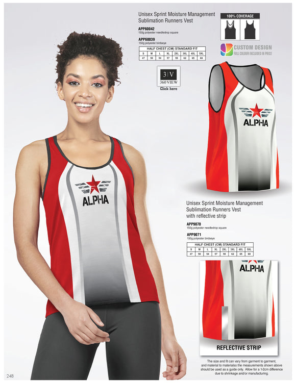 Unisex Sprint Runners Vest