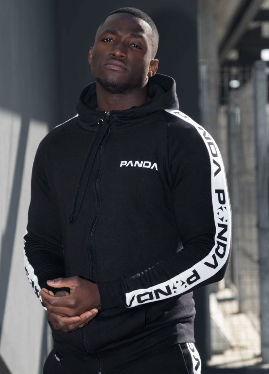 PANDA Logo Black Hoodie - Zip Up
