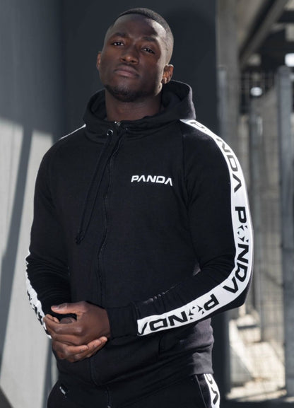 PANDA Logo Black Hoodie - Zip Up