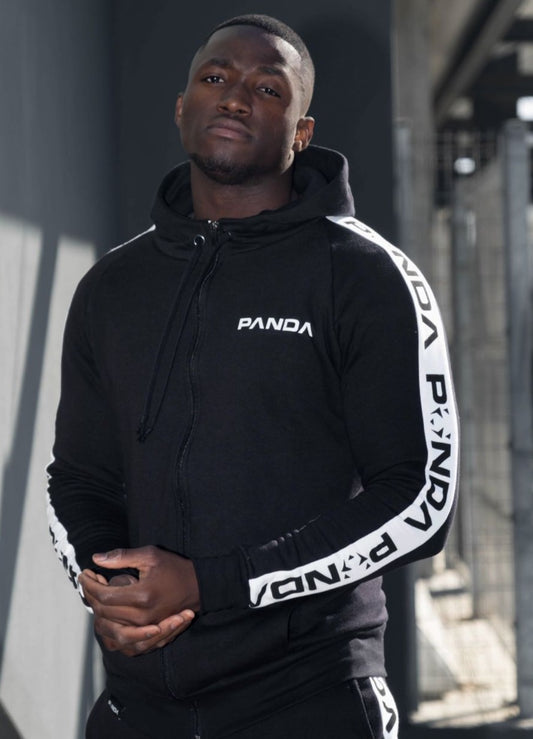 PANDA Logo Black Hoodie - Zip Up