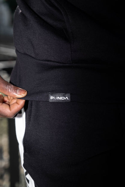 PANDA Logo Black Hoodie - Zip Up